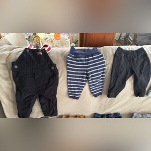 Baby Pants Bundle - Navy Stripe, Black, Denim, Tan, Gray
